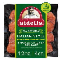 Aidells Smoked Chicken Sausage, Italian Style with Mozzarella Cheese, (4 Fully Cooked Links) - 12 Ounce