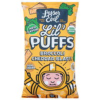 LesserEvil Lil' Puffs, Broccoli Cheddar Blast! - 2.5 Ounce