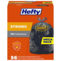 Hefty 30 Gallon Multipurpose Drawstring Superior Strength Large Trash Bags Mega Pack - 56 Each