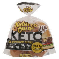 Nature's Own Burger Buns, Soft White, Keto, Life - 8 Each