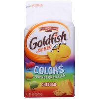 Goldfish Snack Crackers, Baked, Cheddar, Colors - 6.6 Ounce