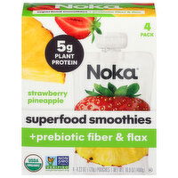 Noka Strawberry Pineapple Superfood Smoothies +Prebiotic Fiber & Flax