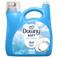 Downy Soft, 2 in 1 Soft and Fresh Liquid Fabric Softener, Cool Cotton, 190 Loads