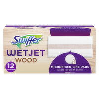 Swiffer Wet Jet Mop Wood Cleaning Pad Refill for Hardwood Floors, 12 Each