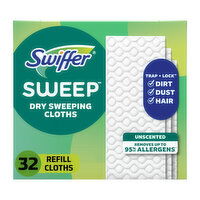 Swiffer Sweep + Mop, Dry Pads Refill, Floor Cleaner, Unscented - 32 Each