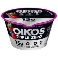 Oikos Triple Zero Mixed Berry High Protein Nonfat Greek Yogurt - 5.3 Ounce