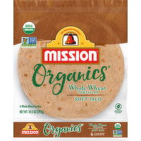 Mission Tortillas, Whole Wheat, Soft Taco - 6 Each