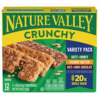 Nature Valley Granola Bars, Oats 'N Honey/Peanut Butter/Oats 'N Dark Chocolate, Crunchy, Variety Pack - 6 Each