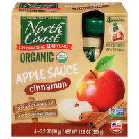 North Coast Apple Sauce, Organic, with Cinnamon - 4 Each