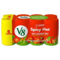 V8 100% Vegetable Juice, Spicy Hot - 8 Each