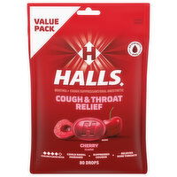 Halls Drops Cherry Flavor Cough & Throat Relief
