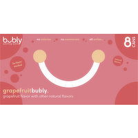 Bubly Sparkling Water, Grapefruit - 8 Each