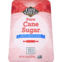 First Street Sugar, Pure Cane, White, Granulated - 50 Pound