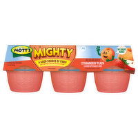 Mott's Applesauce & Fiber, No Sugar Added, Strawberry Peach - 6 Each