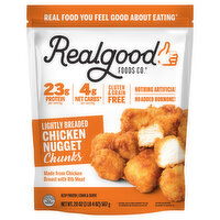 Realgood Foods Co. Lightly Breaded Chicken Nugget Chunks - 20 Ounce