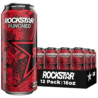 Rockstar Energy Drink, Fruit Punch - 16 Fluid ounce