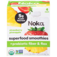 Noka Superfood Smoothies, Strawberry Pineapple, 4 Pack, 4 Each