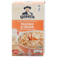 Quaker Instant Oatmeal, Peaches & Cream, 8 Each