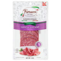 Fiorucci Genoa Salami, with Wine, Antipasti - 4 Ounce