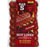 Bar S Sausage, Hot Links, Family Pack - 48 Ounce