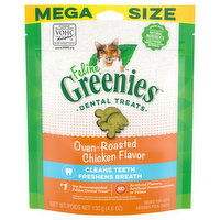 Feline Greenies Treats for Cats, Oven-Roasted Chicken Flavor, Mega Size - 4.6 Ounce