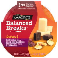 Sargento Balanced Breaks, Sweet, Monterey Jack Cheese/Cranberries/Dark Chocolate & Banana Chips, 3 Pack - 3 Each