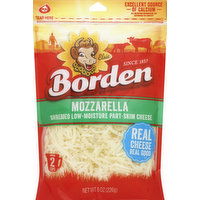 Borden fat free cheese Shredded Mozzarella, Part Skim,Low Moisture - 8 Ounce