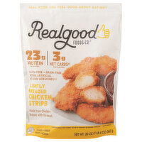 Realgood Foods Co. Chicken Strips, Lightly Breaded, 20 Ounce