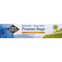 First Street Freezer Bags, Reclosable, Heavy Duty, Gallon Size, 30 Each