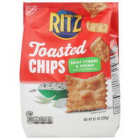 Ritz Toasted Chips, Sour Cream & Onion, 8.1 Ounce