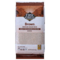 First Street Rice, Medium Grain, Brown - 25 Pound