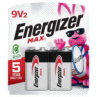 Energizer Batteries, Alkaline, 9V, 2 Pack - 2 Each