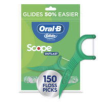 Oral-B Glide Dental Floss Picks with Scope Outlast, Mint - 150 Each