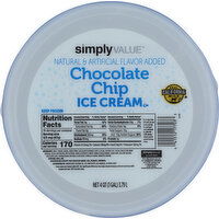 Simply Value Ice Cream, Chocolate Chip - 4 Quart