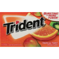 Trident Gum, Sugar Free, Tropical Twist, 14 Each