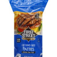 First Street Beef, Ground, 75/25, Patties - 5 Pound