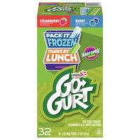 Go-Gurt Yogurt, Fat Free, Strawberry/Berry, 32 Each