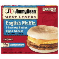 Jimmy Dean Sandwiches, English Muffin, Meat Lovers