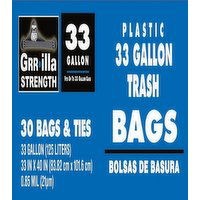 Grrilla Trash Bags, 33 gl, 30 Each