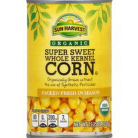 Sun Harvest Corn, Super Sweet, Whole Kernel, 15.25 Ounce