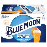 Blue Moon Non-Alcoholic Wheat Brew Belgian White Beer - 6 Each