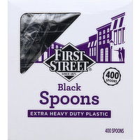 First Street Spoons, Black, Extra Heavy Duty Plastic