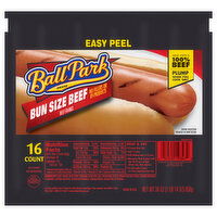 Ball Park Ball Park Bun Length Hot Dogs, Beef, 16 Count - 16 Each