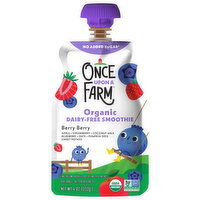 Once Upon a Farm Smoothie, Dairy-Free, Organic, Berry Berry - 4 Ounce