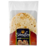 Stonefire Naan, Roasted Garlic, 2 Pack - 2 Each