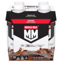 Muscle Milk Zero Sugar Genuine Chocolate Protein Shake - 4 Each