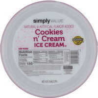 Simply Value Ice Cream, Cookies N' Cream - 4 Quart