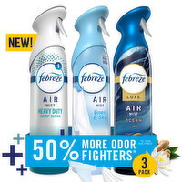 Febreze Febreze Air Mist Spray, Heavy Duty, Ocean, Linen & Sky, 8.1oz, 3ct - 3 Ounce
