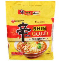 Nongshim Ramyun Noodles, Shin Gold with Chicken Broth, Premium - 4 Each