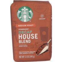 Starbucks Coffee, 100% Arabica, Ground, Medium Roast, House Blend, Decaf - 12 Ounce